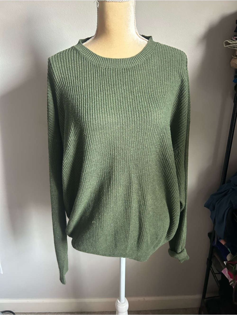 NEW 78 & Sunny Olive Green Ribbed Crewneck SweaterSz 2X